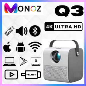 MONOZ Q3 PRO Projector 5800 Lumens Smart 4K UHD Build-in YouTube Netflix Other App & HDMI Projectors