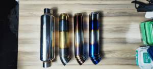 ปลายท่อรถกะบะ ปลายท่อซิ่งรถ+หม้อพักซิ่ง สีไทเทเนี่ยม คอท่อ 2.5 นิ้ว ปลายออก 3 นิ้ว ผลิตจาก สแตนเลสแท้ไม่ขึ้นสนิม เลสหนาๆ