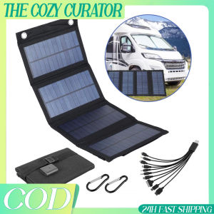 100W Solar Panel Folding Charger IP65 Waterproof USB Solar Power Charger with 2 Hooks and 1 Adapter