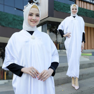 SISTAQUE - Kaftan Wanita Bahan Velvet Terbaru Aplikasi Bros Bunga Prisya