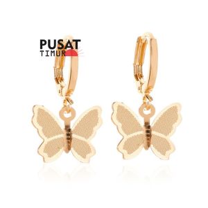 Anting Kupu 2 Pcs Matte | Anting Kupu-Kupu Gaya Untuk Wanita | Anting Klip Style Wanita Korea | PUSAT TIMUR