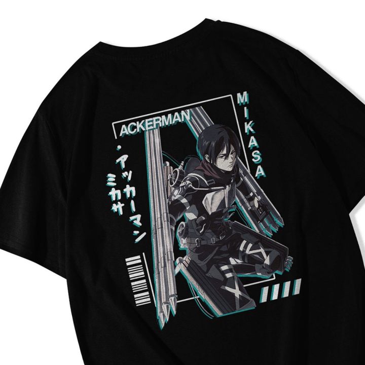 v3 Baju Kaos Mikasa Ackerman Anime Attack On Titan Baju Streetwear