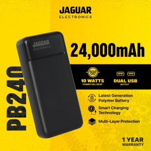 Jaguar Electronics PB240 24000mAh Dual USB Output - White Dual Charge Wide Compatibility