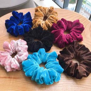 VELVET Size M - Dây buộc tóc nữ Scrunchies handmade trơn vải nhung mềm mịn 4CM phong cách Hàn Quốc
