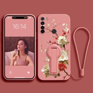 Case for Redmi note 8 pro redmi note 8 phone casing Softcas Silicone Protector shockproof Cover new design aesthetic flower with holder YTZZHXZ01