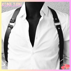 [KUNLIAN] ชุดแฟนซีเข็มขัดรัดหน้าอกหนังปรับได้สำหรับผู้หญิงและผู้ชาย