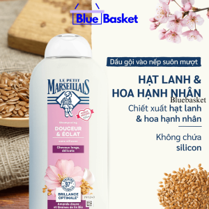 Dầu Gội Hữu Cơ Le Petit Marseillais 97% 300ml Vào Nếp Suôn Mượt Chiết Xuất Hạt Lanh & Hoa Hạnh Nhân