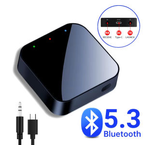 Kebidumei Bluetooth 6.0 Audio Receiver 3.5mm AUX RCA USB 6.5MM Microphone Music Wireless Adapter With IR Remote Control For TV PC
