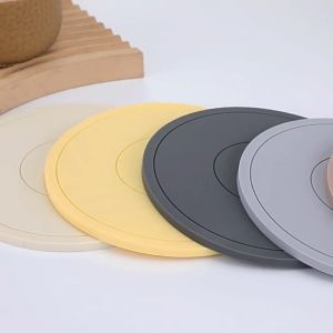 Round Table Mat Set Multifunctional Kitchen Silicone Tableware Mat Anti Slip Heat-resistant Coffee Cup Coaster Pot Holder Round Silicone Coaster Thickened High Temperature Resistant Insulation Pad 16/22cm Soft Placemat Kitchen Tools