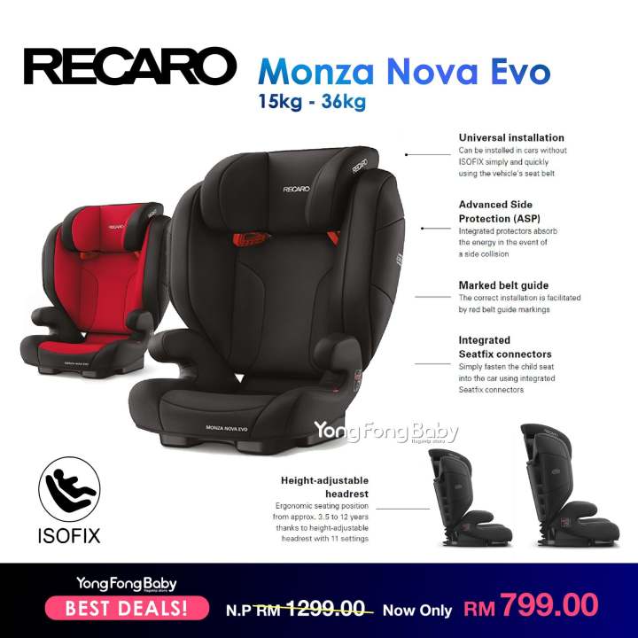 Booster Seat Recaro Monza Nova Evo Seatfix RECARO CAR SEAT MONZA