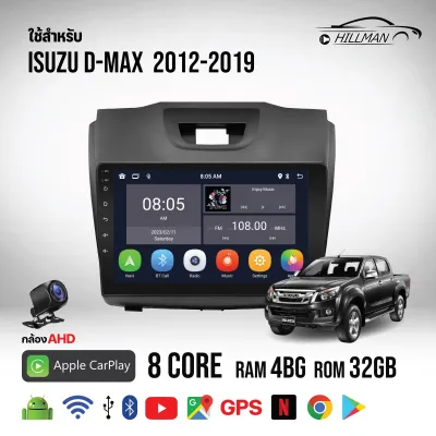 AO【รูปแบบใหม่】จอแอนดรอย 9นิ้ว ใช้สำหรับ ISUZU ALLNEW D-MAX 2013-2017 Android 15 WIFI และ 4G 360° Apple Carplay