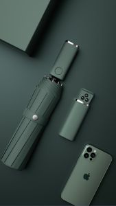 "SG SELLER"10Ribs Auto Umbrella with led flashing light 1 Second automatic open umbrella windproof UV Protective UPF50+ BIG umbrella 310 waterproof material