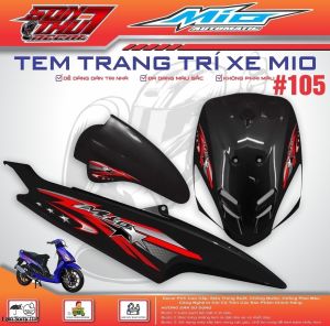 TEM XE YAMAHA MIO SPORT #105 (CHẤT LIỆU CAO CẤP - SẮC NÉT - KHÔNG PHAI MÀU)