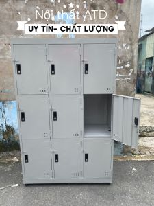 Tủ locker 9 ngăn cửa có khóa sơn tĩnh điện cao cấp giá rẻ xưởng ATD giao nhanh