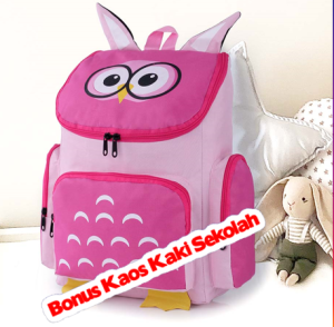 Tas Sekolah Anak Karakter Perempuan Cewek Ransel Punggung Backpack Cewe TK SD Kelas 1 2 3 4 5 6 Pink