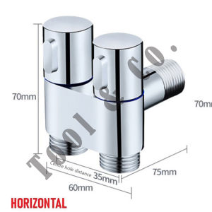 STOP KRAN CABANG 2 SWITCH KERAN STAINLESS COPPER CLOSET BIDET KOMPLIT SET DOUBLE ANGLE VALVE WC 1/2