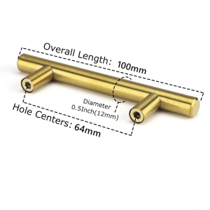 Stainless Steel 304 Drawer Handle Wardrobe Cabinet Handles Solid Cabinet Drawer T-Bar Handle Pull
