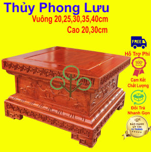 Kỉ đục đôn đế gỗ hương đế vuông chân loa kê đồ nặng cao 20cm
