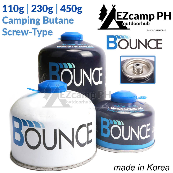 BOUNCE Camping Butane Gas Screw Type Valve 110G 230G 450G Isobutane