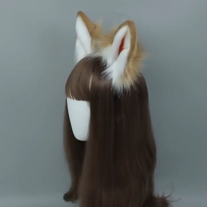 Sweet Hair Accessories Women Students Photoshoot Hairband Wolf Ears Shape Headbands Gradient Color Cartoon Hair Hoop