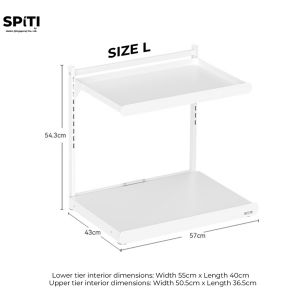 Space-Saving 2-Tier Kitchen Storage Rack    Carbon Steel Countertop Organizer Shelf
