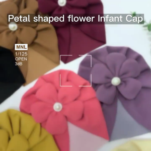 Baby Girl Turban Hats Breathable Girl Winter Hat Pure Color Headdress Cute Beanie Skin Friendly Hand Wash Newborns Caps