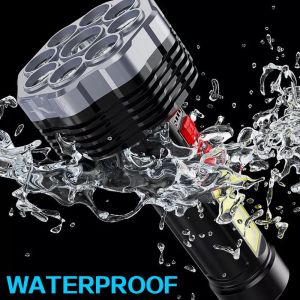 👍👍Ligghig 9 Core High Power LED Flashlight with COB Side Light Power Display USB Rechargeable Tactical Lamp 5 Lighting Modes Ultra Powerful Torch Light IPX 6 Waterproof Outdoor Bright Lighting Camping Fishing 100000LM