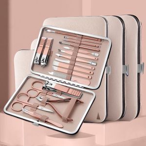 18Pcs Manicure Pedicure Set Manicure Set Tools Nail Cutter Stainless Nail Clipper Nail Cleaning Set