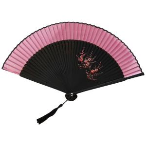 Vintage Silk Folding Fan Chinese Japanese Flower Pattern Dance Hand Fans for Women Festival Gift Performances Wedding