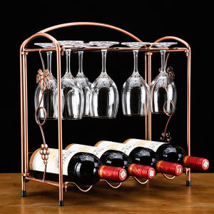 MD MOHS DIAGNOSTICS Bottle Holder Wine Rack 4/8 Bottle of 8 Glass Holder Red Wine Cup Holder Creative Goblet Iron Art Stand Home Decor