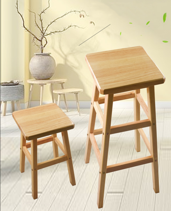 stool chair Wooden Square Seat High Stool 80cm 70cm 60cm 45cm