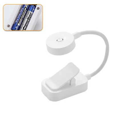 YERZ Stepless Dimmable LED Book Clip Lights Mini 3 Colors Bedroom Table Lamp Lightweight 360° Rotate Reading Lamp with Clip Learning