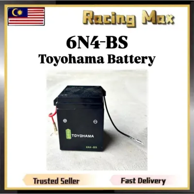 6N4 BS 6N4-BS 6N4BS TOYOHAMA HONDA BULAT PETAK C70 GBO GBOJ Y80 RC80 RX80 C50 C90 DT125 BATTERY BATERI KERING 6N4 BS