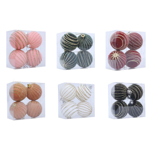 1 Box Flocking Ball Christmas Tree Decorations Multi Color Holiday Ornaments For Festival Home Party Decoration