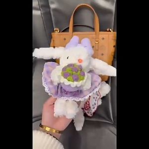 CuddleCove Cute Bunny Pendant Bow Rabbit Plush Keychain Bag Pendant Backpack Ornaments Plush Doll Fluffy Gift