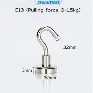 ItemMart Powerful Magnetic Hooks For Refrigerator Grill Key Towel Holder Kitchen Home Accessories