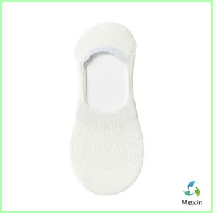 Mexin ถุงเท้าข้อสั้น ผ้าโพลีเอสเตอร์ แบบบางพิเศษ ระบายอากาศ  กันลื่น สําหรับผู้หญิง Boat socks