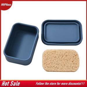 【COD】🔥🔥🔥 Solid Shampoo Bar Holder Large Leakproof Travel Soap Case Silicone Soap Box With Draining Layer Enhanced Soap Container