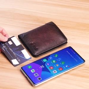 AE New mens wallet 80% off vertical style top-layer cowhide anti-theft card protection genuine leather wallet model