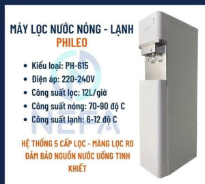 Máy lọc nước nóng - lạnh Phileo PH-615 làm lạnh Block