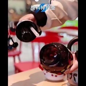 MLADEN Large Capacity Water Cup Cherry Plastic Straw Water Bottle Bowknot Double Drink Sippy Cup Gifts