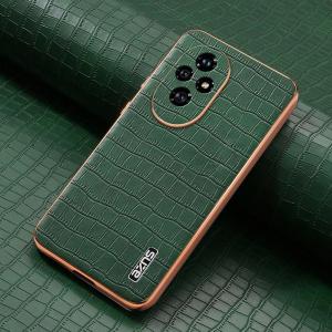 Case for Honor 200 Pro honor 200 5G Luxury Business Electroplating Crocodile Pattern Leather Phone Back Cover Fine Hole Camera Protection Anti-drop Shockproof Protective Case