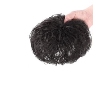 HUIHEYU Natual Invisible Replacement Fake Increase Hair Volume For Hair Loss Hair Extensions Clip In Bangs Toupees Corn Curly Bangs Head Top Wig Block Topper Fake Hair Piece 3D Hair Bangs