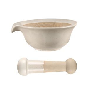 LINSBAYWU Manual Grinding Bowl Rod Set Ceramic Durable Rice Paste Bowl Tableware Multifunctional Garlic Mortar Pestle Baby Food Grinder