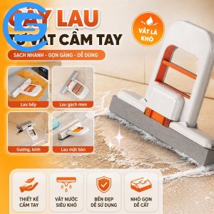 Cây lau tự vắt cầm tay đa năng - Gấp gọn thông minh dụng cụ lau kính bàn bếp nhà tắm siêu sạch G549-LauTV