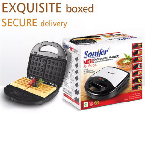SONIFER SF-6054 7in1 Electric Waffles Maker Sandwich Breakfast Machine Detachable Non Stick Plate