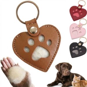 MINIFELE 262 PU Leather Pet Hair Memorial Keychain Mini Multiple Colors Pet Hair Storage Bag Multifunctional Cat Dog Hair Bag For Pet Owner
