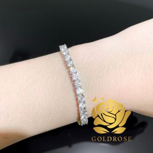 Gelang Titanium FULL MATA crystal swarovski Lapis Emas 18K ANTI KARAT perhiasan hadiah wanita