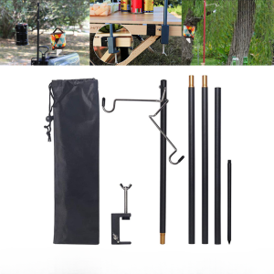Camping Lantern Stand Folding Lamp Stand Camping Light Hanging Polesfor Camping Fishing Double hook