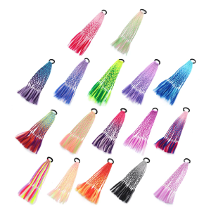 Colored Braids Hair Extensions with Bands Rainbow Ponytails Braided Colorful Hair Extension for Children and Women